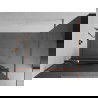 Mexen Kioto+ sprchová stena s poličkou a lištou 140 x 200 cm, prúžky 8 mm, Zlatoružová - 800-140-121-60-09