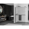 Mexen Kioto+ sprchová stena s poličkou Walk-in 100 x 200 cm, pruhovaná, čierna - 800-100-121-70-09