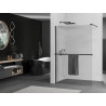 Mexen Kioto+ sprchová stena s poličkou Walk-in 130 x 200 cm, pásiky, čierna - 800-130-121-70-09
