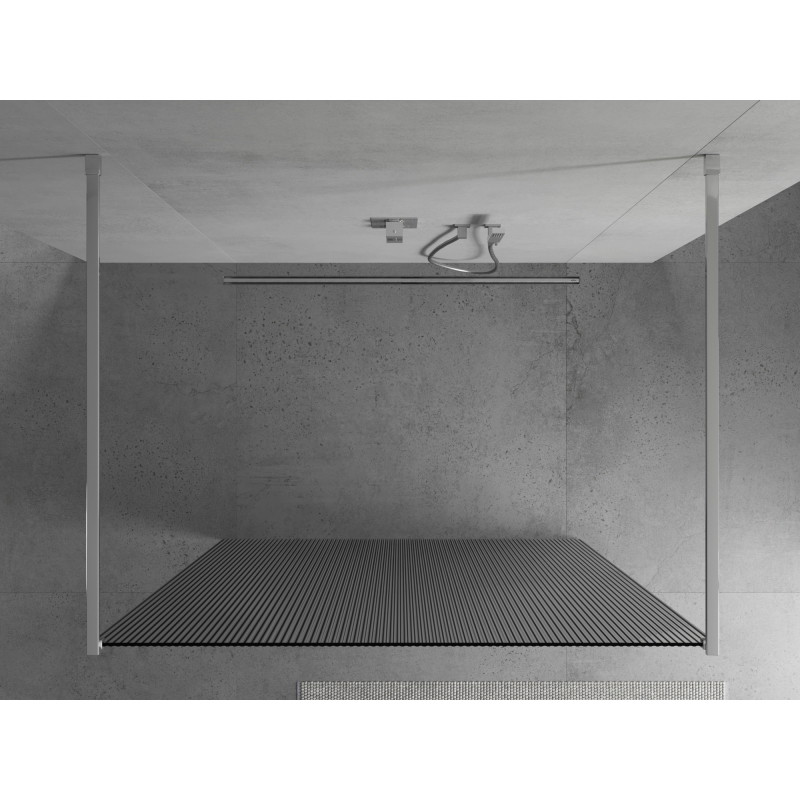 Mexen Kioto voľne stojaca sprchová stena 100 x 200 cm, prúžkovaný 8 mm, chróm - 800-100-002-01-09