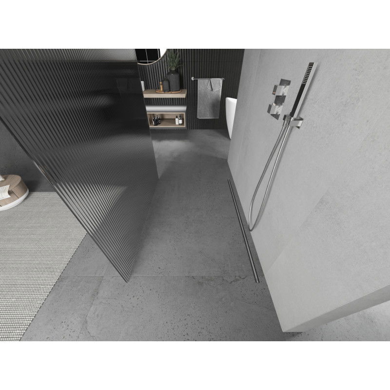 Mexen Kioto voľne stojaca sprchová stena 100 x 200 cm, pásiky 8 mm, chróm - 800-100-002-01-09