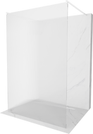 Mexen Kioto voľne stojaca sprchová stena 100 x 200 cm, prúžky 8 mm, Biela - 800-100-002-20-09