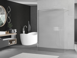 Mexen Kioto voľne stojaca sprchová stena 110 x 200 cm, pruhy 8 mm, biela - 800-110-002-20-09