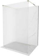 Mexen Kioto voľne stojaca sprchová stena 140 x 200 cm, prúžkované 8 mm, zlatá - 800-140-002-50-09