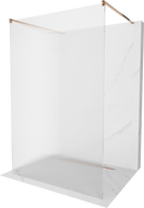 Mexen Kioto samostatne stojaca sprchová stena 100 x 200 cm, prúžky 8 mm, ružové zlato - 800-100-002-60-09