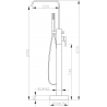 Mexen Avila samostatne stojaca vaňová batéria, zlatá - 75833-50