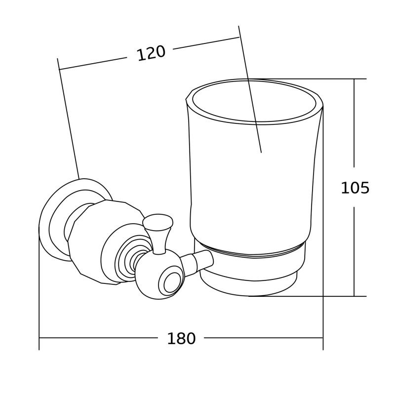 Mexen Estela pohár na zubné kefky, zlatý- 7011538-50