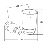 Mexen Estela pohár na zubné kefky, zlatý- 7011538-50