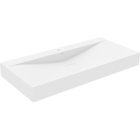 Mexen Poli Nadstavná umývadlová misa z konglomerátu 1/O 100 x 48 cm, biela - 23021001