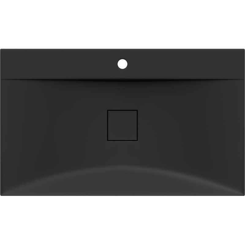 Mexen Poli návrhové umývadlo z konglomerátu 1/O 80 x 48 cm, čierne - 23028071