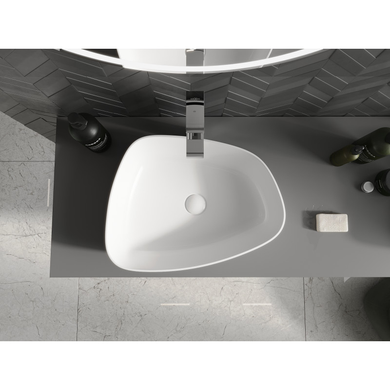 Mexen Ono umývadlo na dosku z konglomerátu 51 x 39 cm, biele - 23045101
