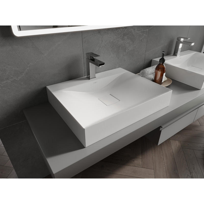 Mexen Poli umývadlo na dosku z konglomerátu 1/O 60 x 48 cm, biele - 23026001