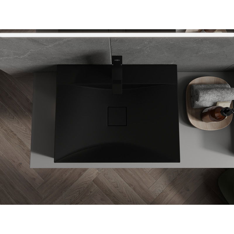 Mexen Poli umývadlo na dosku z konglomerátu 1/O 60 x 48 cm, čierna - 23026071