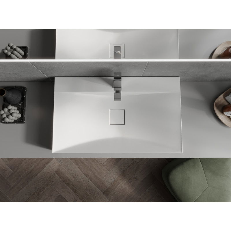 Mexen Poli umývadlo na dosku z konglomerátu 1/O 80 x 48 cm, biela - 23028001