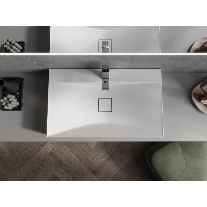 Mexen Poli umývadlo na dosku z konglomerátu 1/O 80 x 48 cm, biele - 23028001