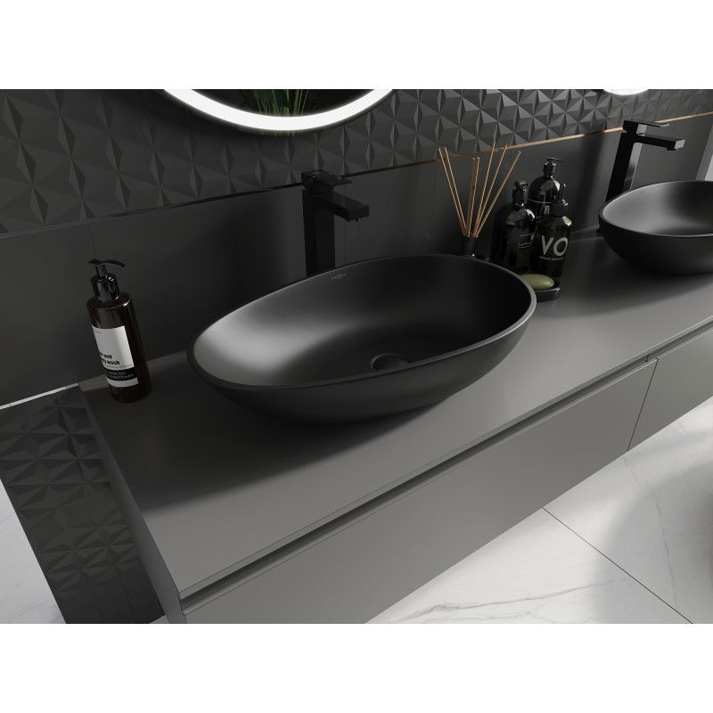 Mexen Nora umývadlo na dosku z konglomerátu 60 x 36 cm, čierna - 23056071