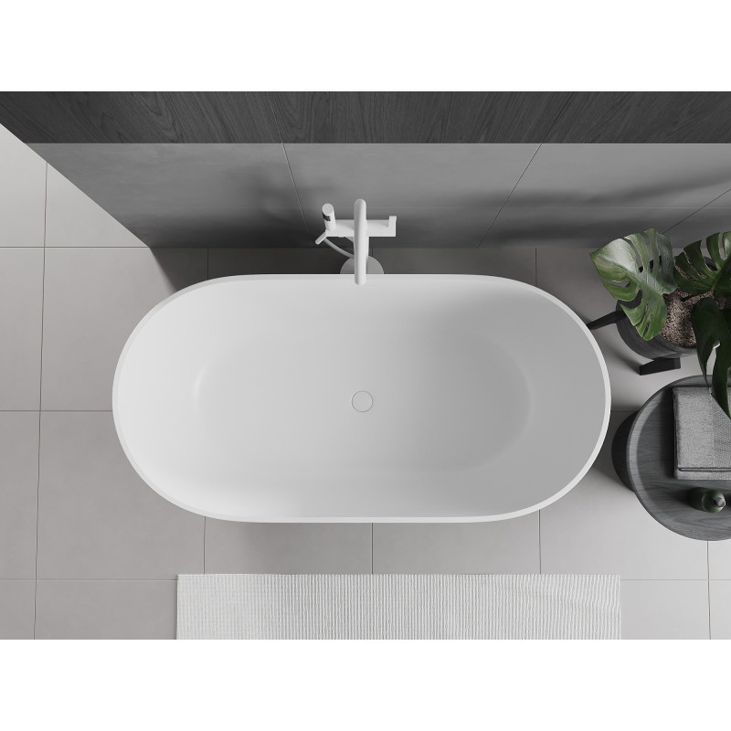 Mexen Rimini voľne stojaca vaňa z konglomerátu 150 x 75 cm, biela mat - 57241507500