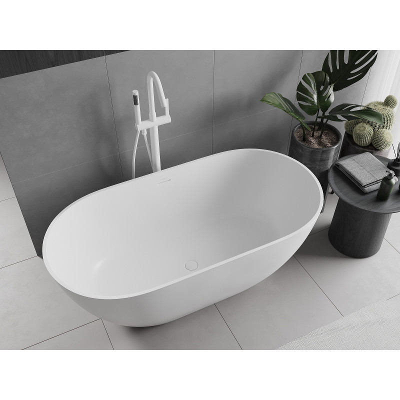 Mexen Rimini voľne stojaca vaňa z konglomerátu 150 x 75 cm, biela mat - 57241507500