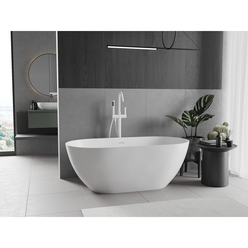 Mexen Rimini voľne stojaca vaňa z konglomerátu 150 x 75 cm, biela mat - 57241507500