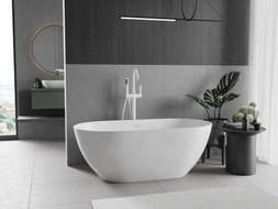 Mexen Rimini voľne stojaca vaňa z konglomerátu 150 x 75 cm, biela mat - 57241507500