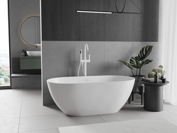 Mexen Rimini voľne stojaca vaňa z konglomerátu 150 x 75 cm, matná biela - 57241507500