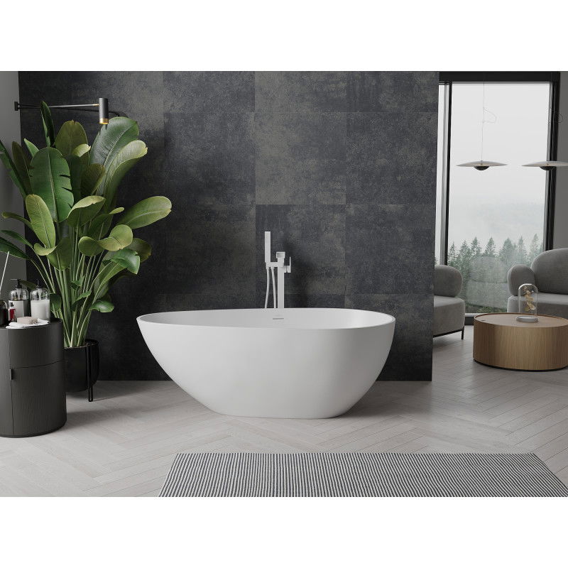 Mexen Palermo voľne stojaca vaňa z konglomerátu 150 x 78 cm, biela matná - 57211507800