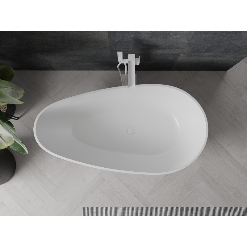 Mexen Palermo samostatne stojaca vaňa z konglomerátu 150 x 78 cm, biela matná - 57211507800