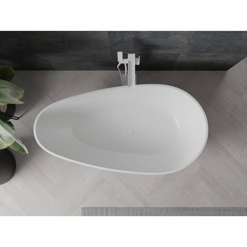 Mexen Palermo voľne stojaca vaňa z konglomerátu 150 x 78 cm, biela matná - 57211507800
