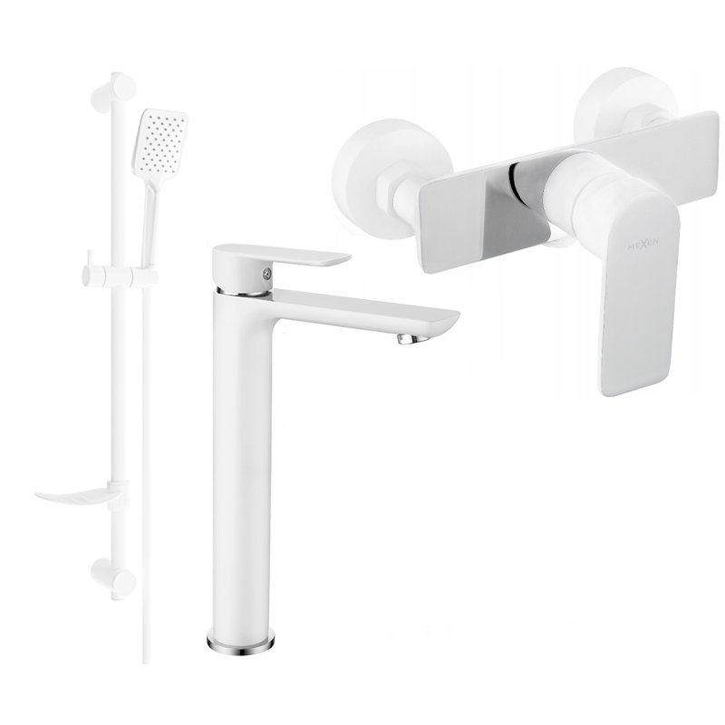 Mexen Alfa DF62 sprchová sada, biela/chrom - 745714DF62-02