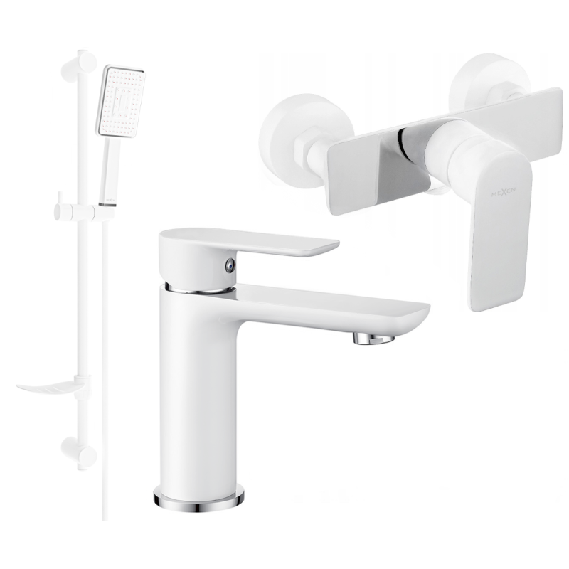 Mexen Alfa DF54 sprchová súprava, biela/chróm - 745704DF54-02