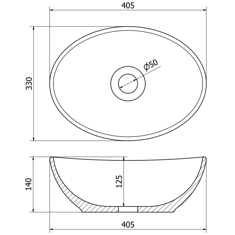 Mexen Elza nadstolové umývadlo 40 x 33 cm, biele - 21014000