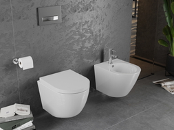 Mexen Lena WC misa Rimless s pomaly padajúcim tvrdým sedadlom, duroplast, biely lesk - 30220200