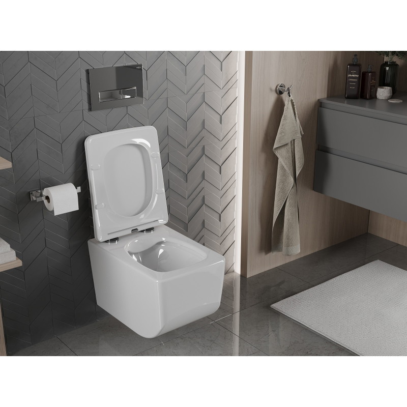 Mexen Vera wc misa Rimless s pomaly padajúcim tenkým sedadlom, duroplast, biela - 30164000