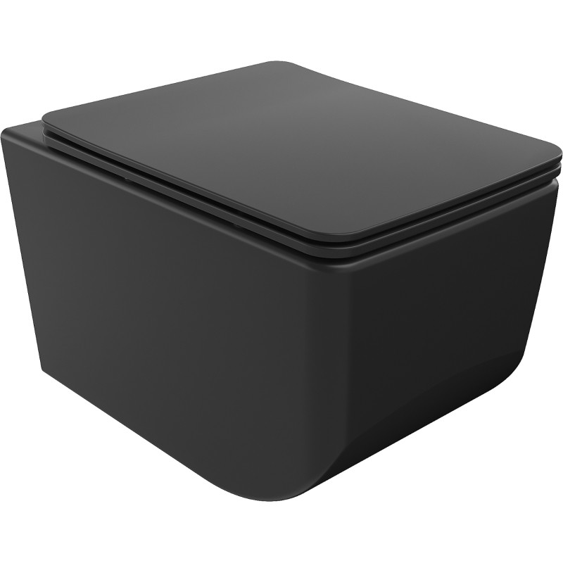 Mexen Vera WC misa Rimless s doskou s pomalým zatváraním slim, duroplast, čierna matná - 30164070