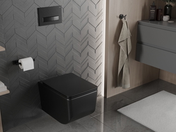 Mexen Vera miska wc Rimless so spomaľujúcim slim sedadlom, duroplast, čierna matná - 30164070