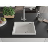 Mexen Pedro jednokomorový granitový drez 560 x 460 mm, biely, chrómový sifón - 6508561000-20