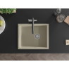Mexen Pedro granitový drez s jednou komorou 560 x 460 mm, béžový, sifón chróm - 6508561000-69