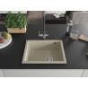 Mexen Pedro granitový drez s jednou komorou 560 x 460 mm, béžový, sifón chróm - 6508561000-69