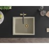Mexen Pedro granitový drez 1-komorový 560 x 460 mm, béžový, zlatý sifón - 6508561000-69-G