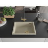 Mexen Pedro granitový drez s 1 komorou 560 x 460 mm, béžový, sifón zlatý - 6508561000-69-G
