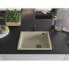 Mexen Pedro granitový drez s 1 komorou 560 x 460 mm, béžový, čierny sifón - 6508561000-69-B