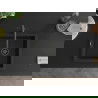 Mexen Pedro granitový jednokomorový drez 560 x 460 mm, Čierna/Strieborná metalíza, Sifón Čierna - 6508561000-73-B