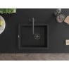 Mexen Pedro granitový jednokomorový drez 560 x 460 mm, Čierna, Sifón Čierna - 6508561000-77-B