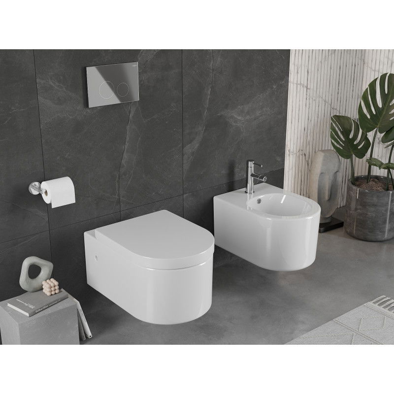 Mexen Sofia WC miska so spomaľujúcim tvrdým sedadlom, biela lesk - 30798000