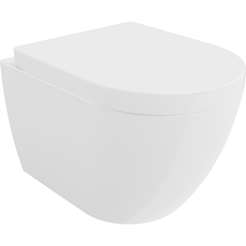 Mexen Lena WC miska Rimless s pomaly sa sklopiace tvrdé sedátko, biela lesklá - 30298000