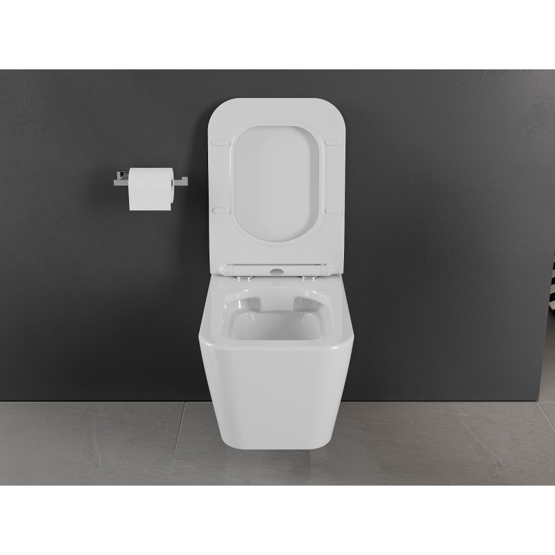 Mexen Cube WC misa Rimless s doskou so spomaleným poklesom slim, duroplast, biela lesklá - 30924000