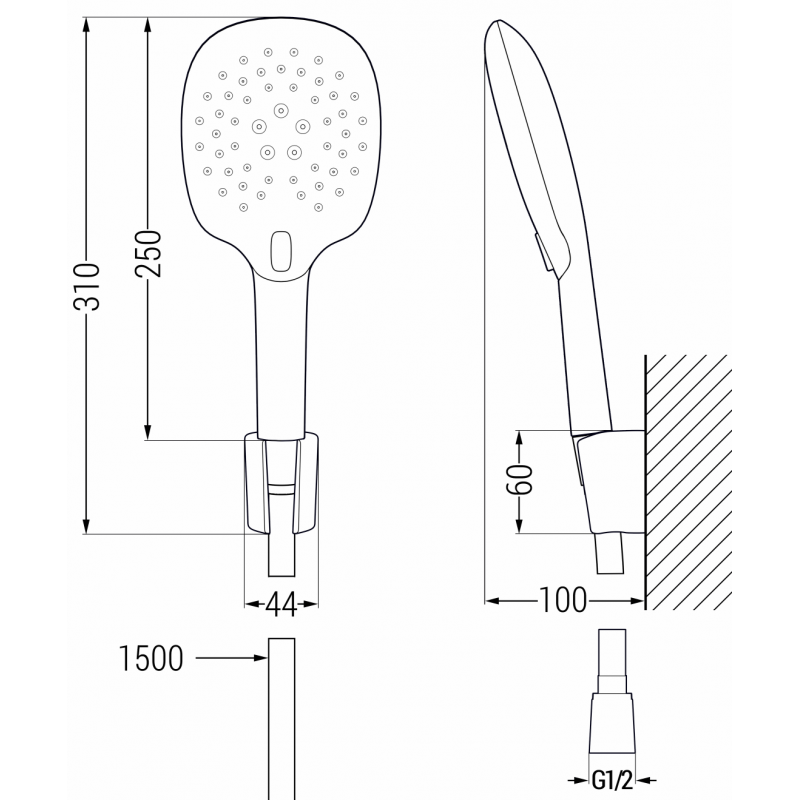 Mexen R-22 bodový sprchový set, chróm - 785225052-00