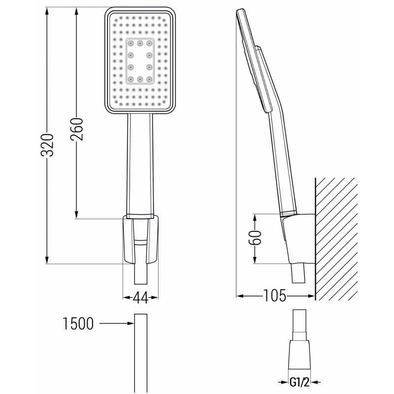 Mexen R-54 bodový sprchový set, biely/chrom - 785545052-21