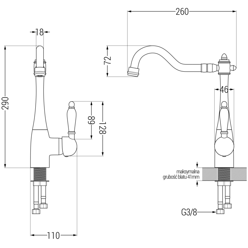 Mexen Leo jednodrezový granitový drez s odkvapkávačom a kuchynskou batériou Carla, sivý - 6501-71-670700-50