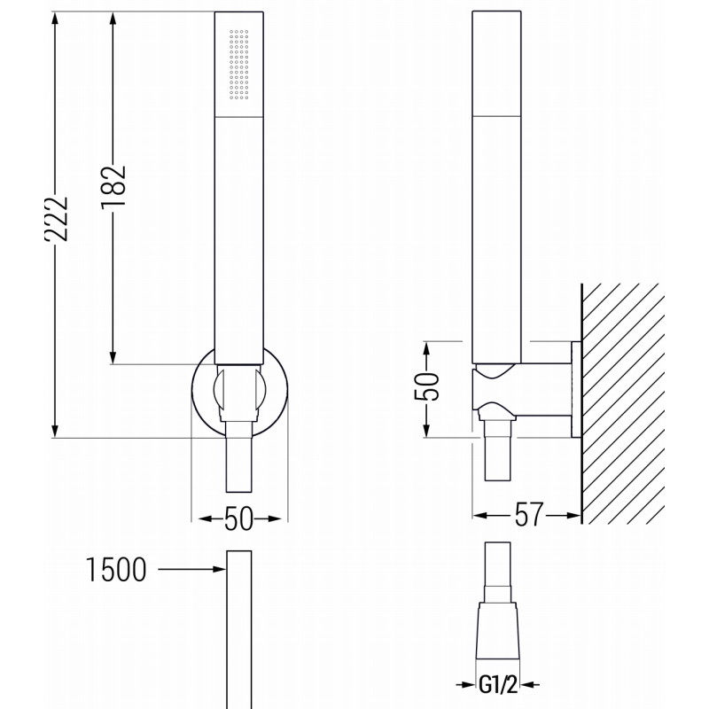 Mexen R-70 bodová sprchová súprava, kefovaná gun gray - 785705051-66